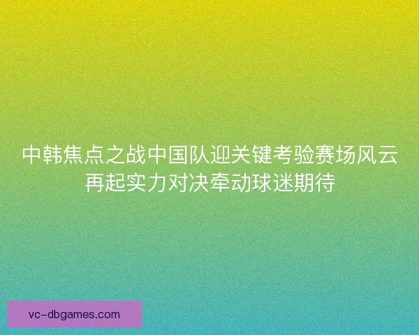 中韩焦点之战中国队迎关键考验赛场风云再起实力对决牵动球迷期待